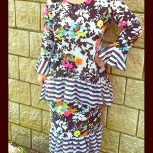 Zadie B’s Floral and stripe outfit